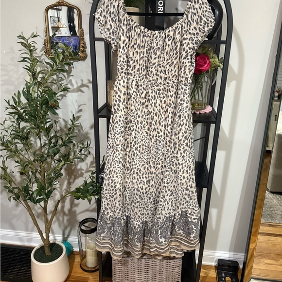 Indigo rose Maxi Sundress with Flutter Sleeves high low dress size petite large - Picture 5 of 5